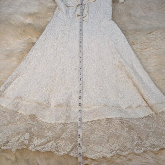 Vintage Chauncey St. Ivory Lace Midi Dress Women Size 5 - Picture 4 of 10